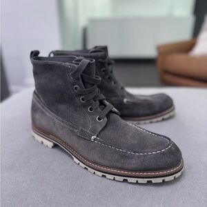 John Varvatos Star Erik Workboot in Gray Suede Size 12